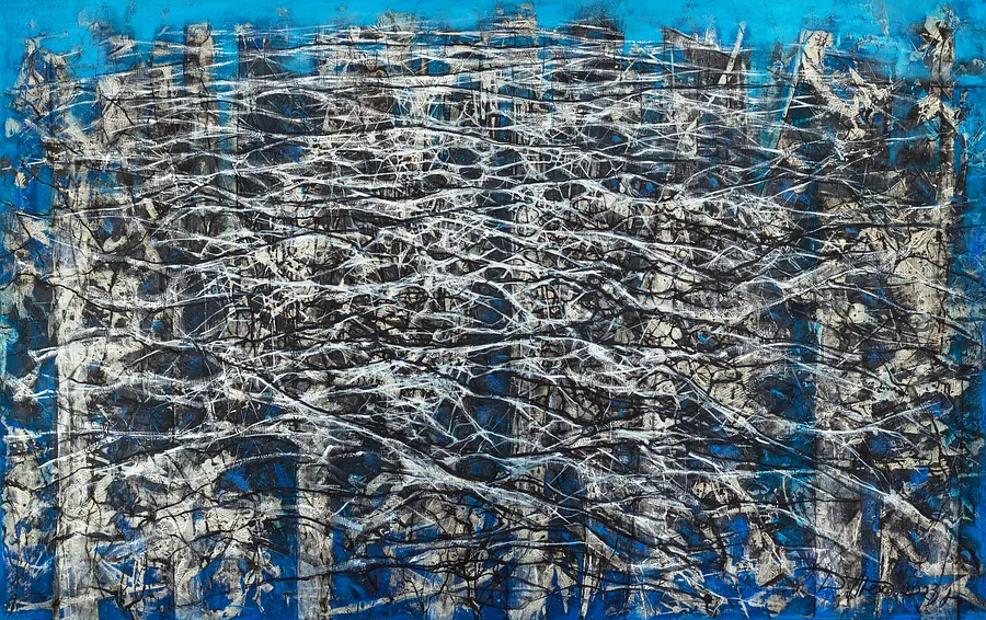 Image of Cold by Liudmyla Davydenko, size: 100х160, made of oil/canvas, Painting medium, part of the Isolines series, priced at €3000 Photo 1 of 2.