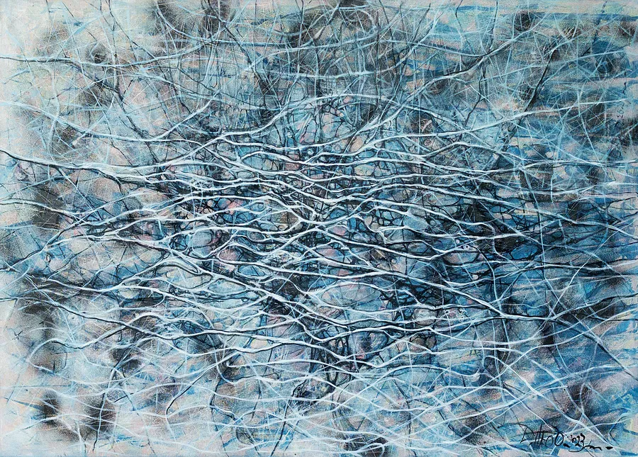 Image of Splash by Liudmyla Davydenko, size: 140х100, made of oil/canvas, Painting medium, part of the Isolines series, priced at €2500 Photo 1 of 2.