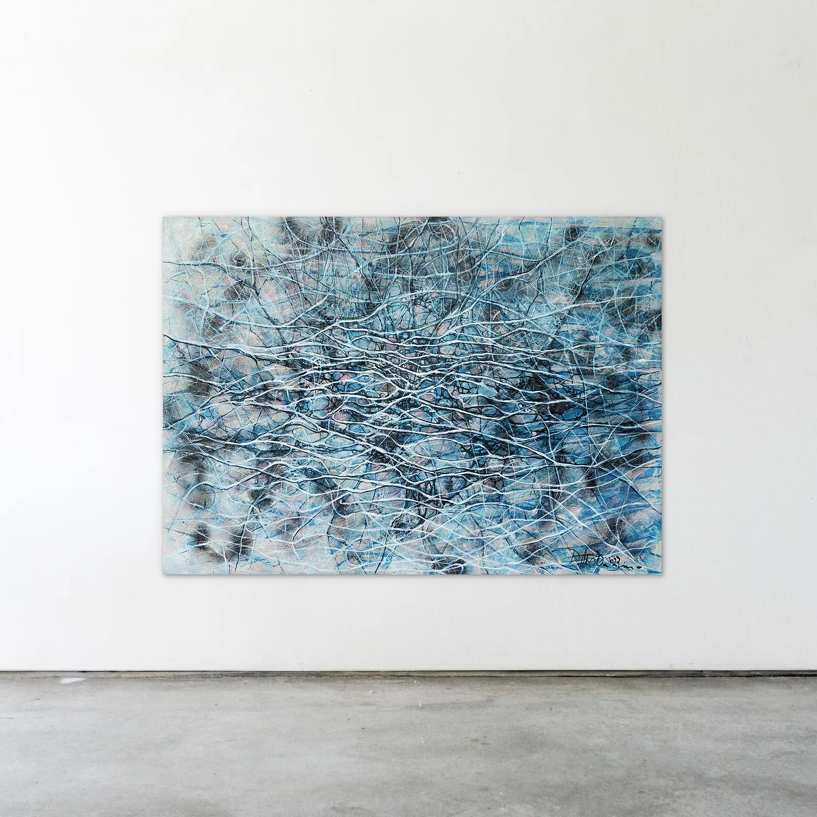 Image of Splash by Liudmyla Davydenko, size: 140х100, made of oil/canvas, Painting medium, part of the Isolines series, priced at €2500 Photo 2 of 2.