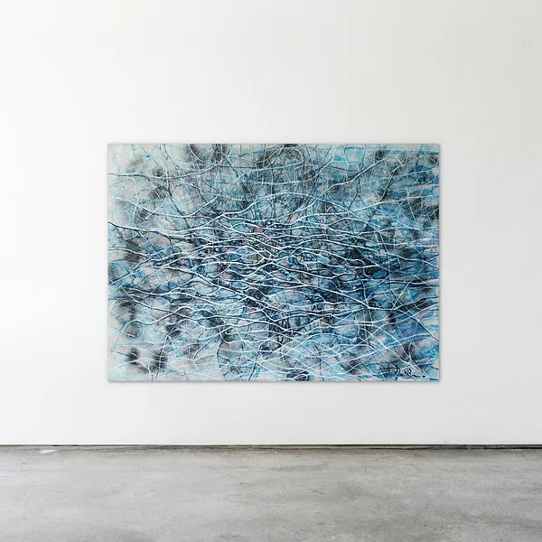 Image of Splash by Liudmyla Davydenko, size: 140х100, made of oil/canvas, Painting medium, part of the Isolines series, priced at €2500 Photo 2 of 2.