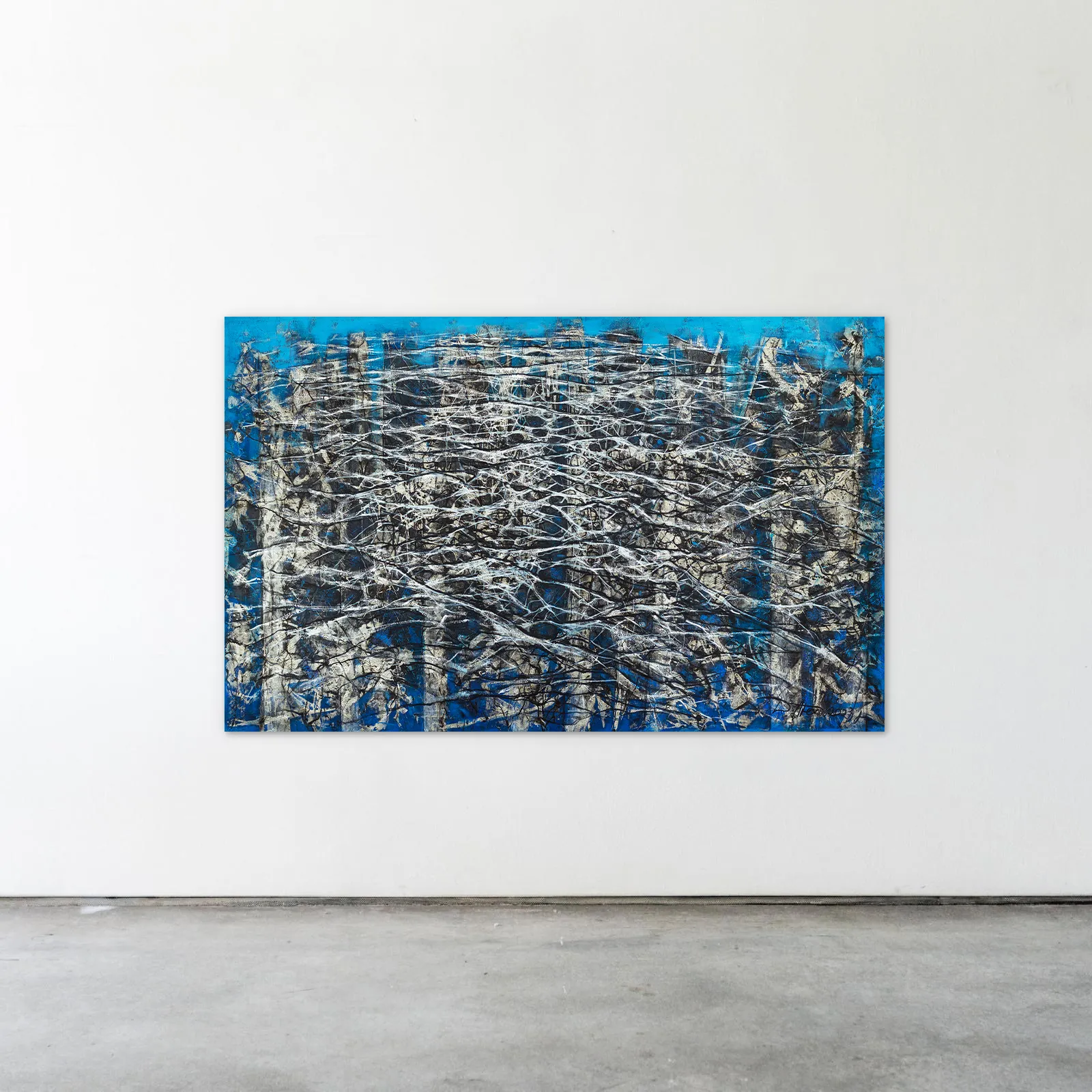 Image of Cold by Liudmyla Davydenko, size: 100х160, made of oil/canvas, Painting medium, part of the Isolines series, priced at €3000 Photo 2 of 2.