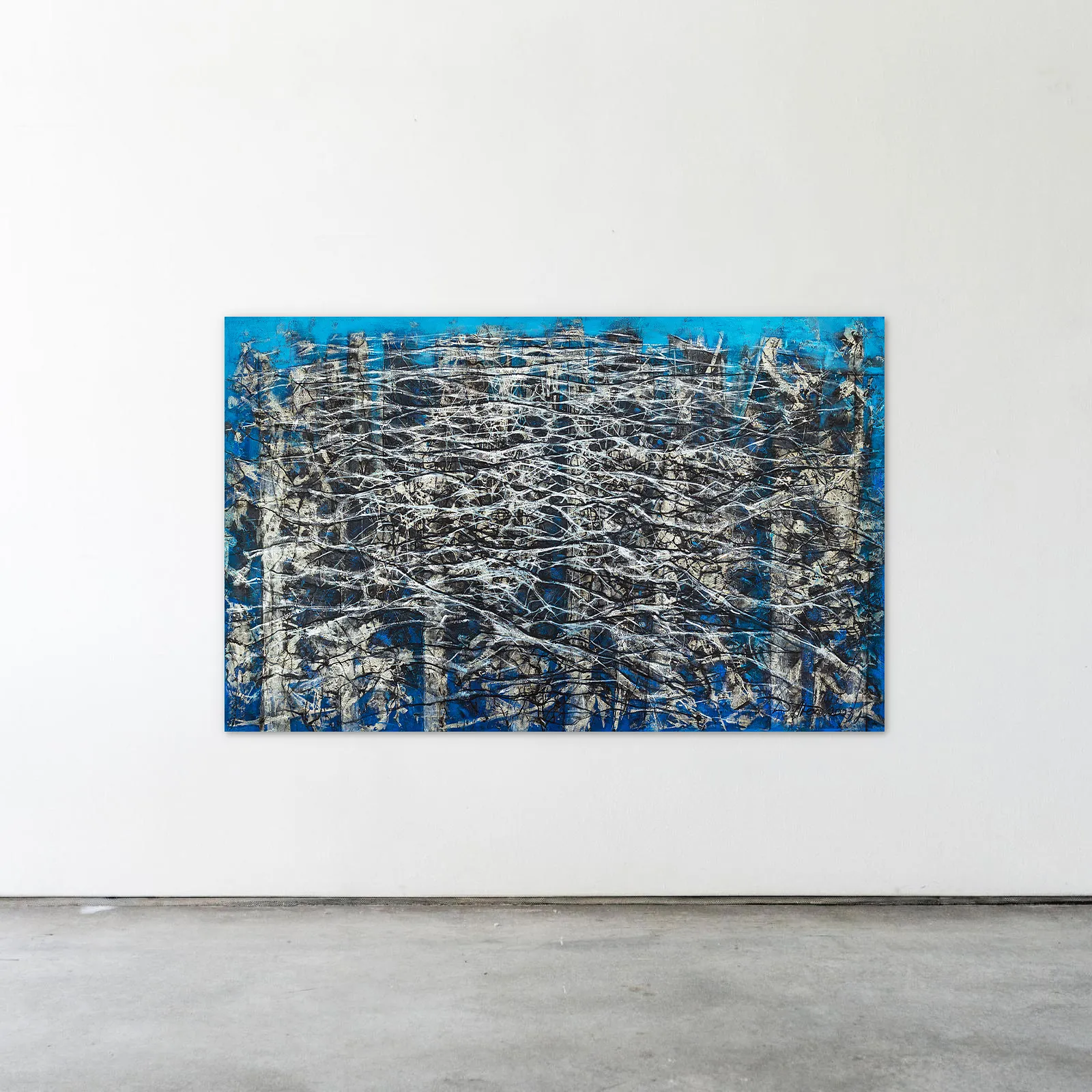Image of Cold by Liudmyla Davydenko, size: 100х160, made of oil/canvas, Painting medium, part of the Isolines series, priced at €3000 Photo 2 of 2.
