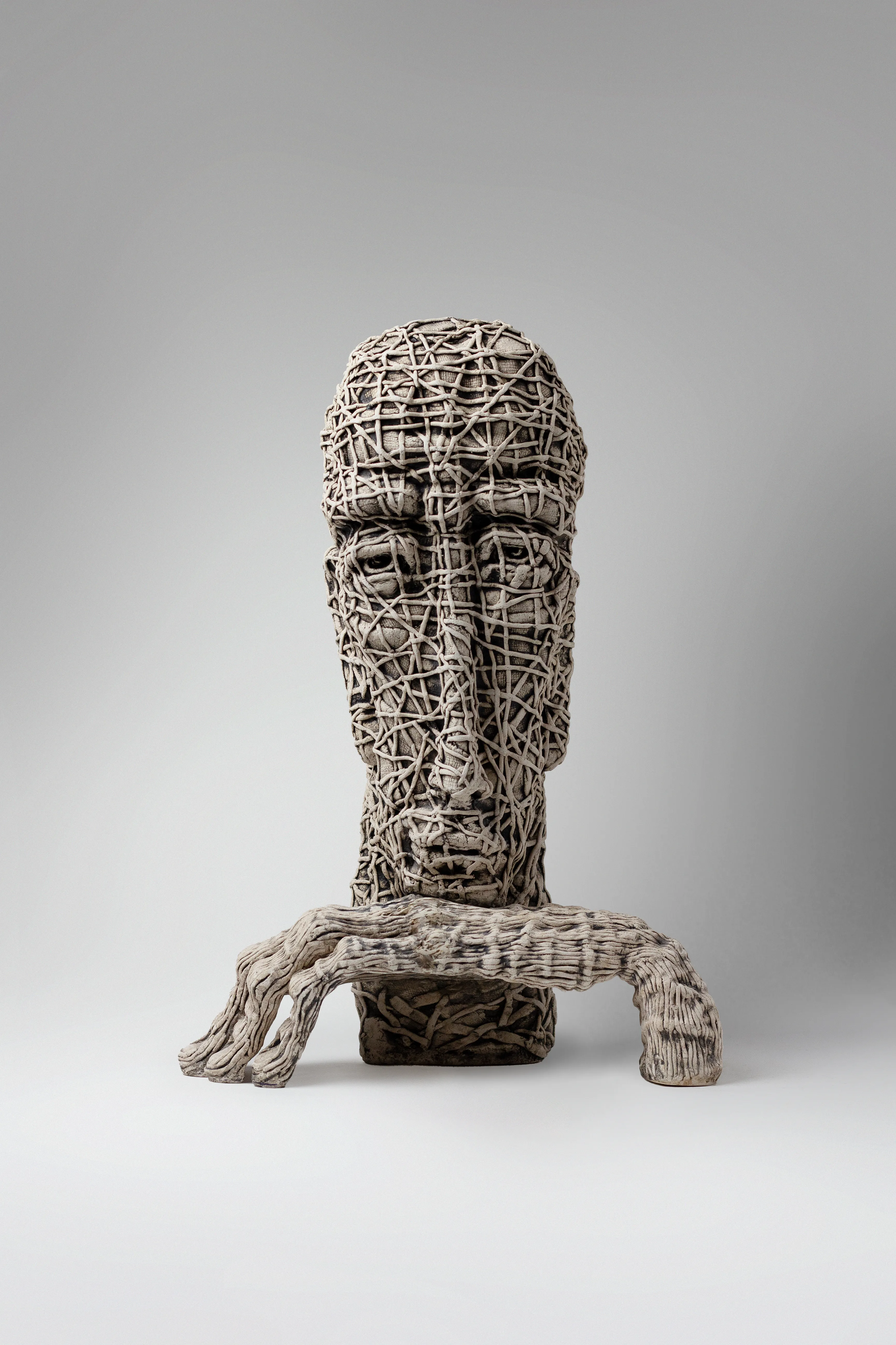 Image of Сomprehend by Liudmyla Davydenko, size: 42х30х22, made of chamotte, glaze, Sculpture medium, part of the Holova/Head series, priced at €1200