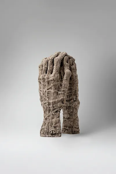 Image of Think by Liudmyla Davydenko, size: 27х14х12, made of chamotte, glaze, Sculpture medium, part of the Holova/Head series, priced at €700 Photo 4 of 4.