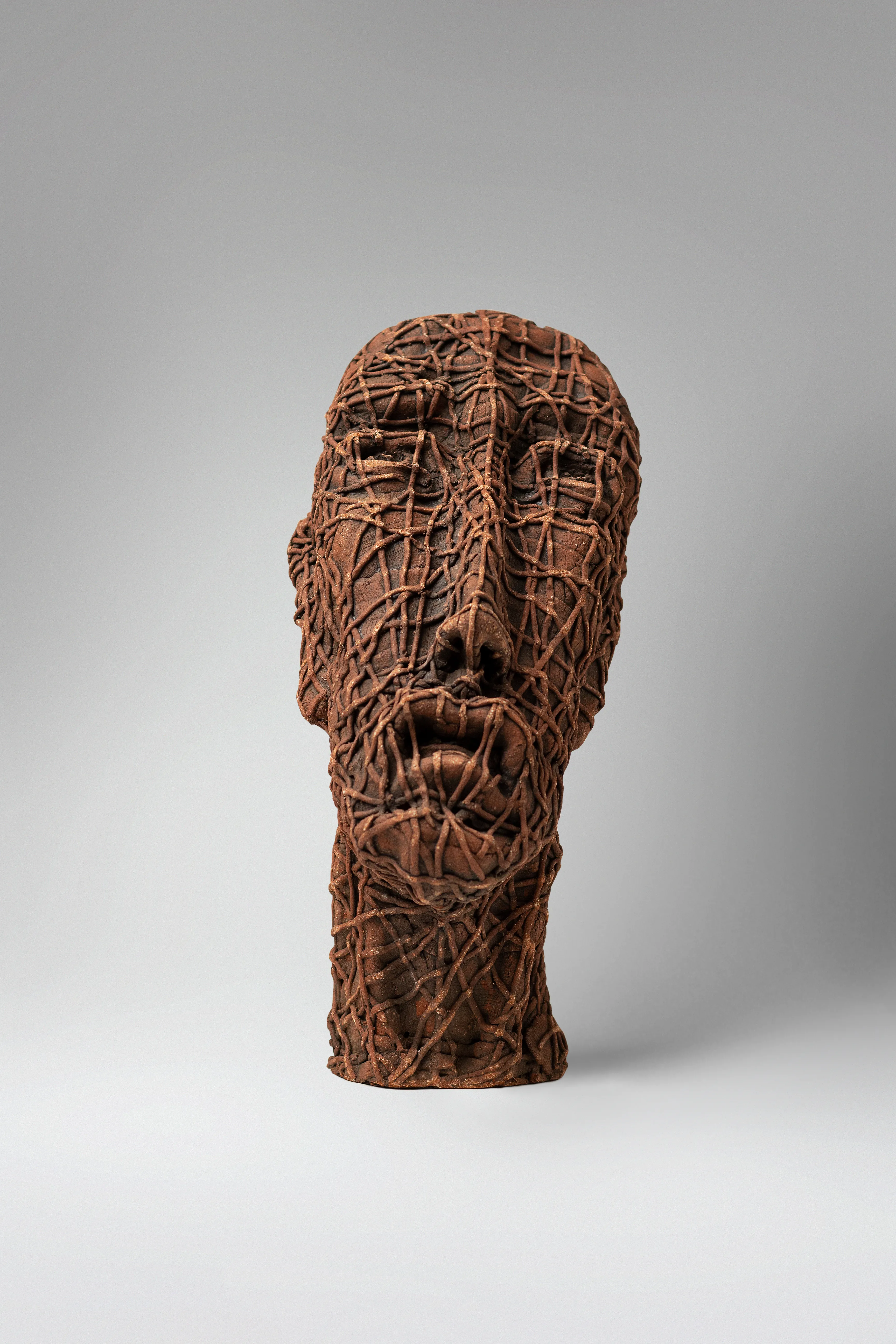 Image of A shout by Liudmyla Davydenko, size: 32,5х15х24, made of chamotte, glaze, Sculpture medium, part of the Holova/Head series, priced at €800 Photo 2 of 4.