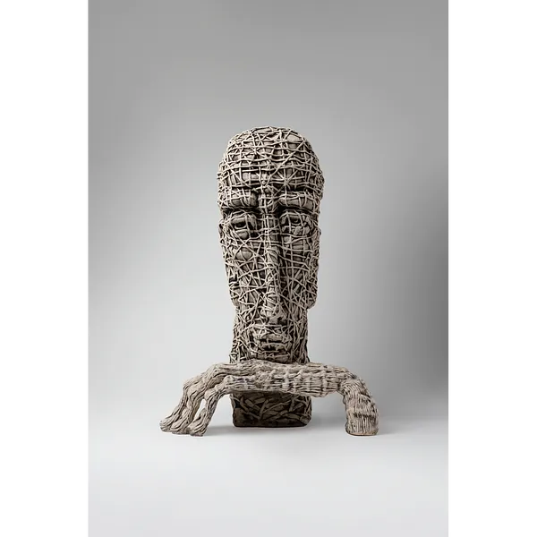 Image of Сomprehend by Liudmyla Davydenko, size: 42х30х22, made of chamotte, glaze, Sculpture medium, part of the Holova/Head series, priced at €1200