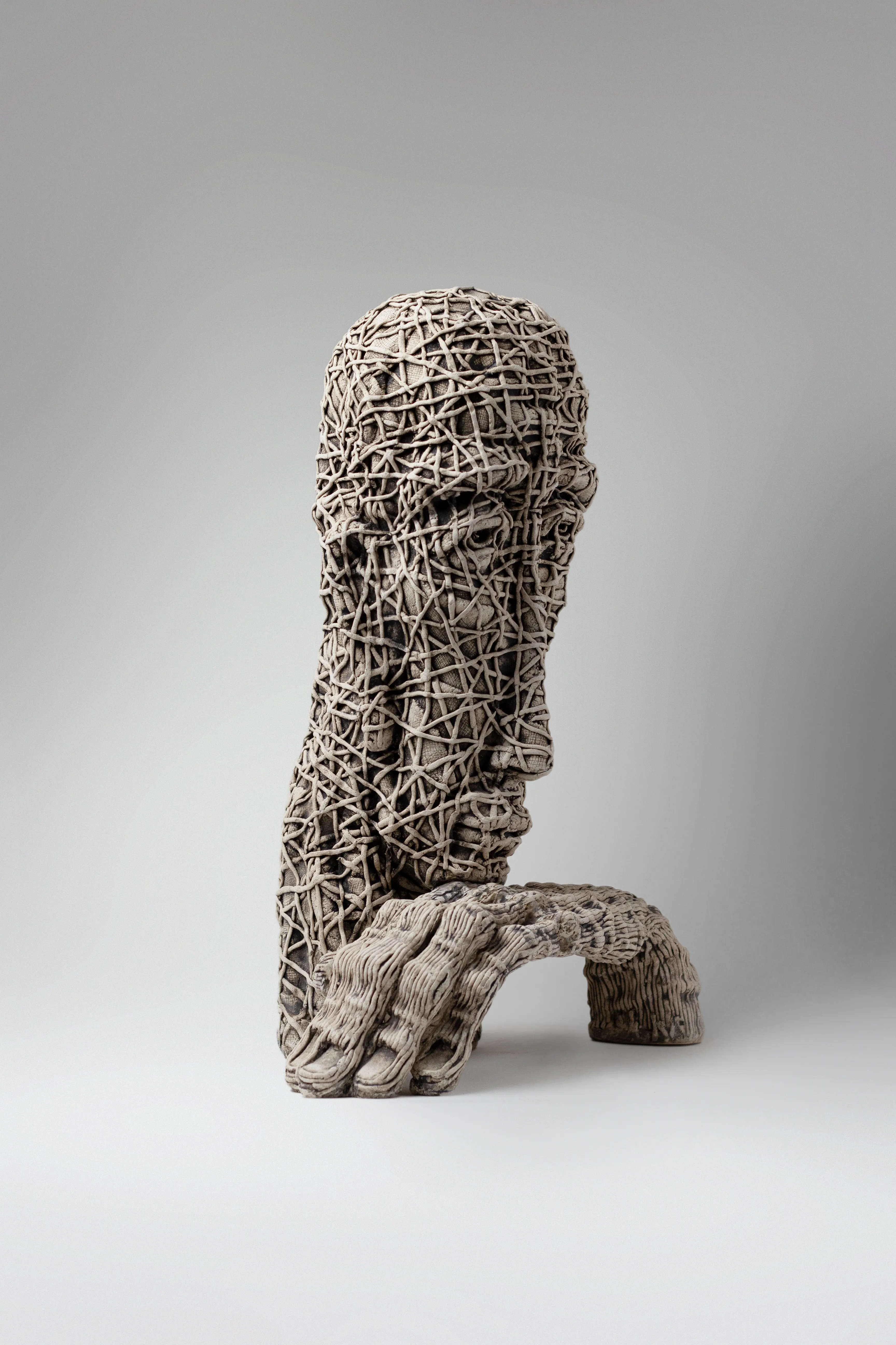 Image of Сomprehend by Liudmyla Davydenko, size: 42х30х22, made of chamotte, glaze, Sculpture medium, part of the Holova/Head series, priced at €1200 Photo 3 of 3.