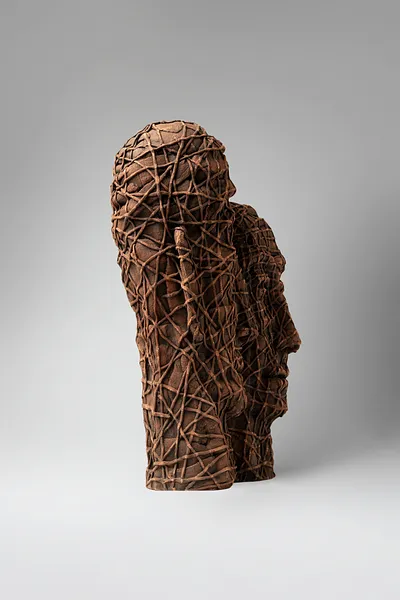 Image of Themselves by Liudmyla Davydenko, size: 39х24х16, made of chamotte, glaze, Sculpture medium, part of the Holova/Head series, priced at €1200 Photo 4 of 4.