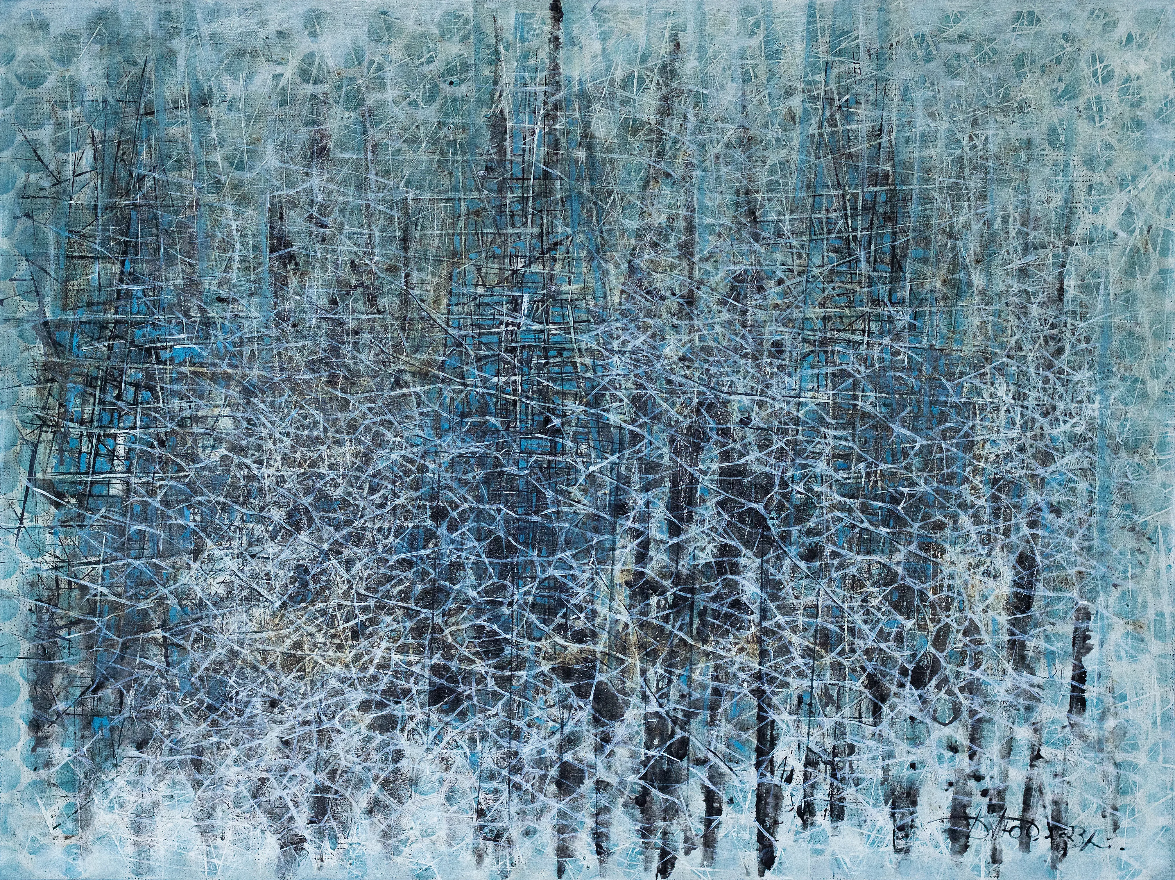 Image of Absorption 2 by Liudmyla Davydenko, size: 120х160, made of oil/canvas, Painting medium, part of the Isolines series, priced at €3000