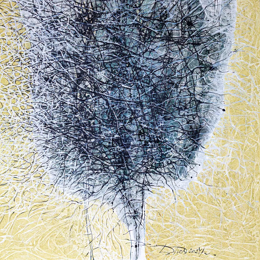 Image of Appearance 2 by Liudmyla Davydenko, size: 100х100, made of oil/canvas, Painting medium, part of the Rhizome series, priced at €1500 Photo 1 of 2.