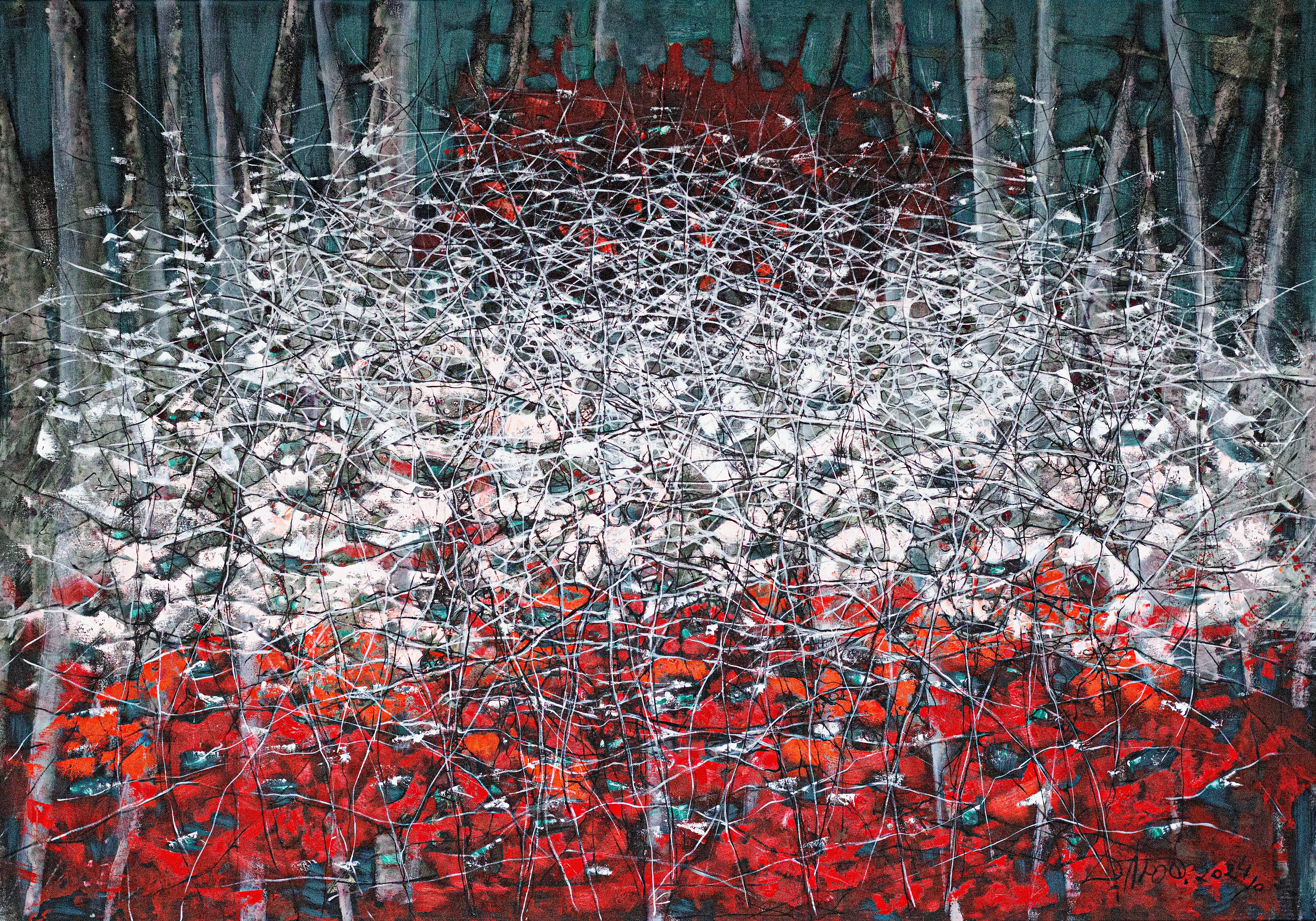 Image of Сад by Liudmyla Davydenko, size: 140x200, made of oil/canvas, Painting medium, part of the Isolines series, priced at €4500