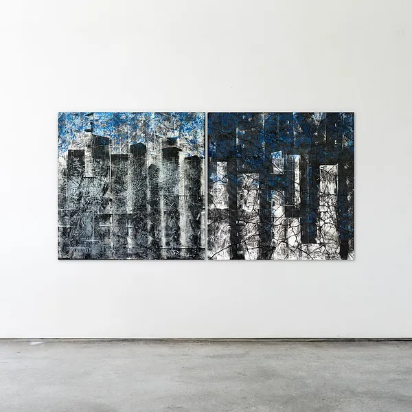 Image of Non-return 1 by Liudmyla Davydenko, size: 100x100, made of oil/canvas, Painting medium, part of the Synergetics series, priced at €1500 Photo 3 of 3.