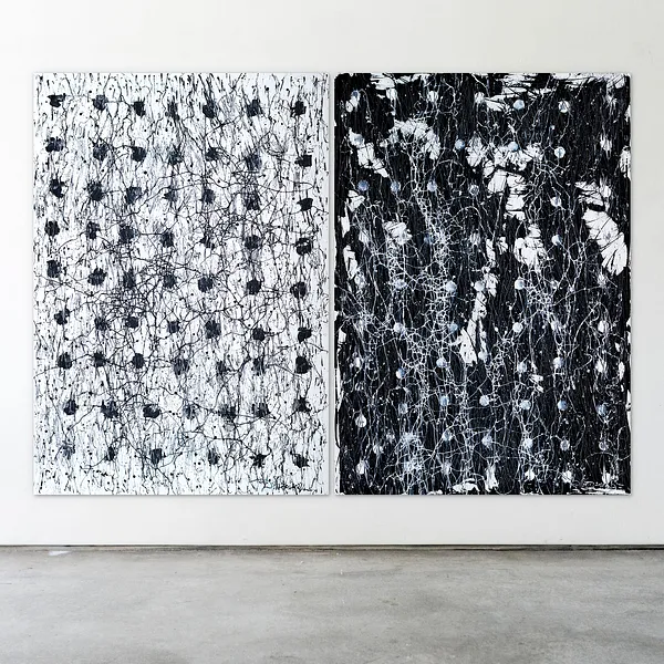 Image of Opposite 2 by Liudmyla Davydenko, size: 140х200, made of oil/canvas, Painting medium, part of the Synergetics series, priced at €4500 Photo 3 of 3.