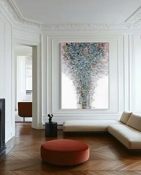 Image of Blooming by Liudmyla Davydenko, size: 100x140 см, made of Oil/canvas, Painting medium, from Lviv, part of the Isolines series, priced at €2500 Photo 2 of 3.