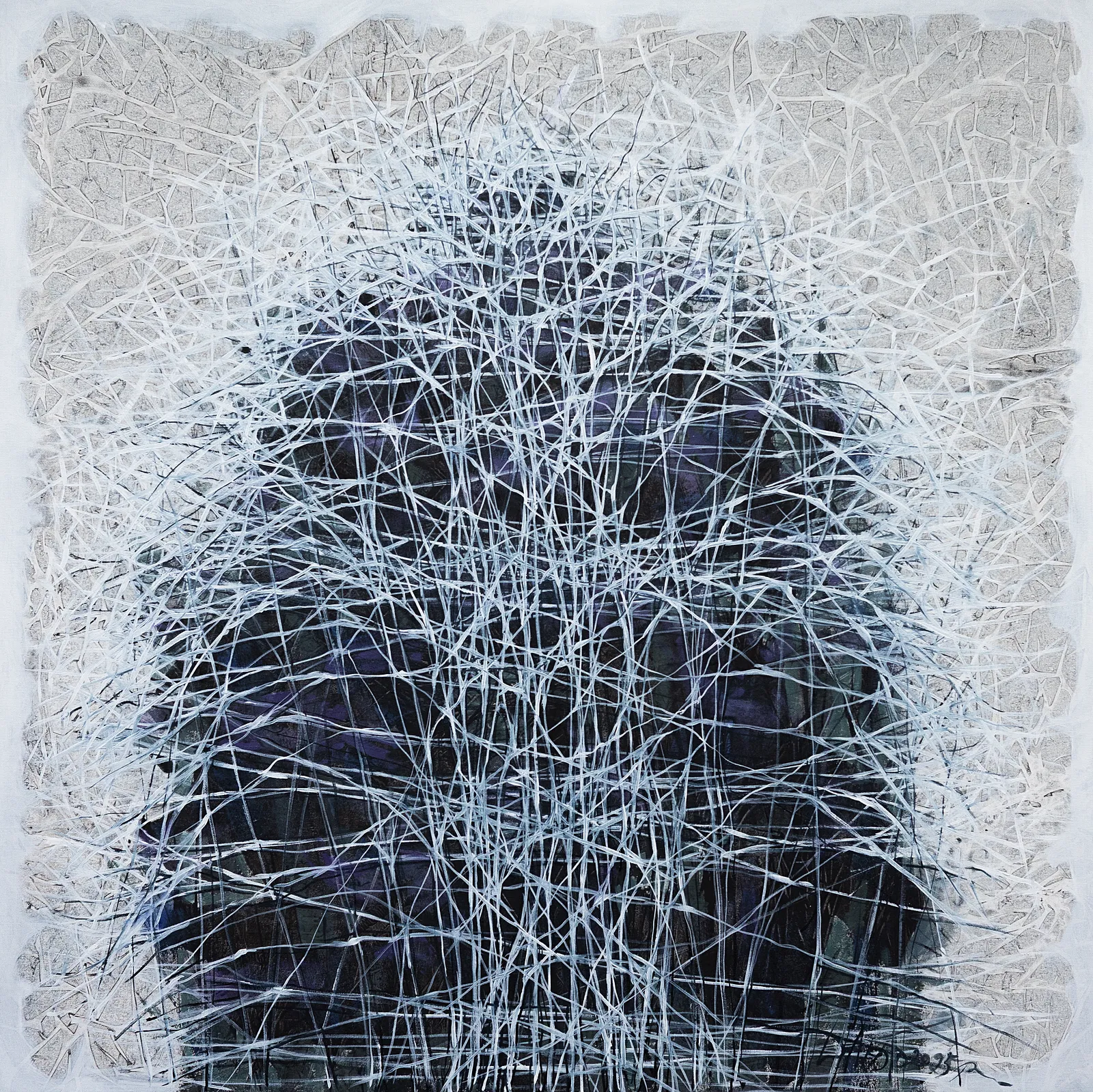 Зображення "Genesis 2" від Людмила Давиденко, розмір: 100x100, матеріали: oil/canvas, медіум: Живопис, серія: Ізолінії, ціна: €1500 Фото 1 з 2.