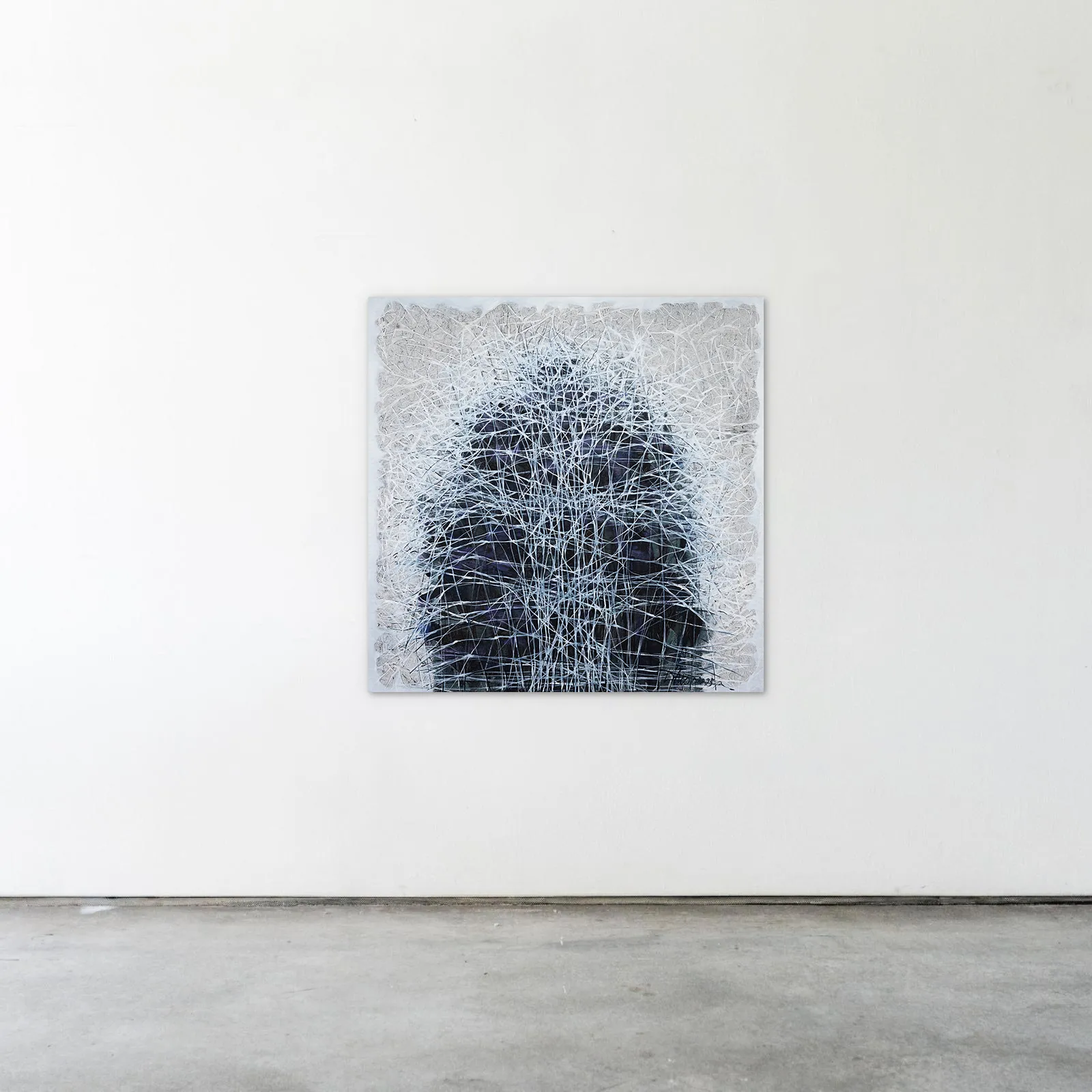 Image of Genesis 2 by Liudmyla Davydenko, size: 100x100, made of oil/canvas, Painting medium, part of the Isolines series, priced at €1500 Photo 2 of 2.