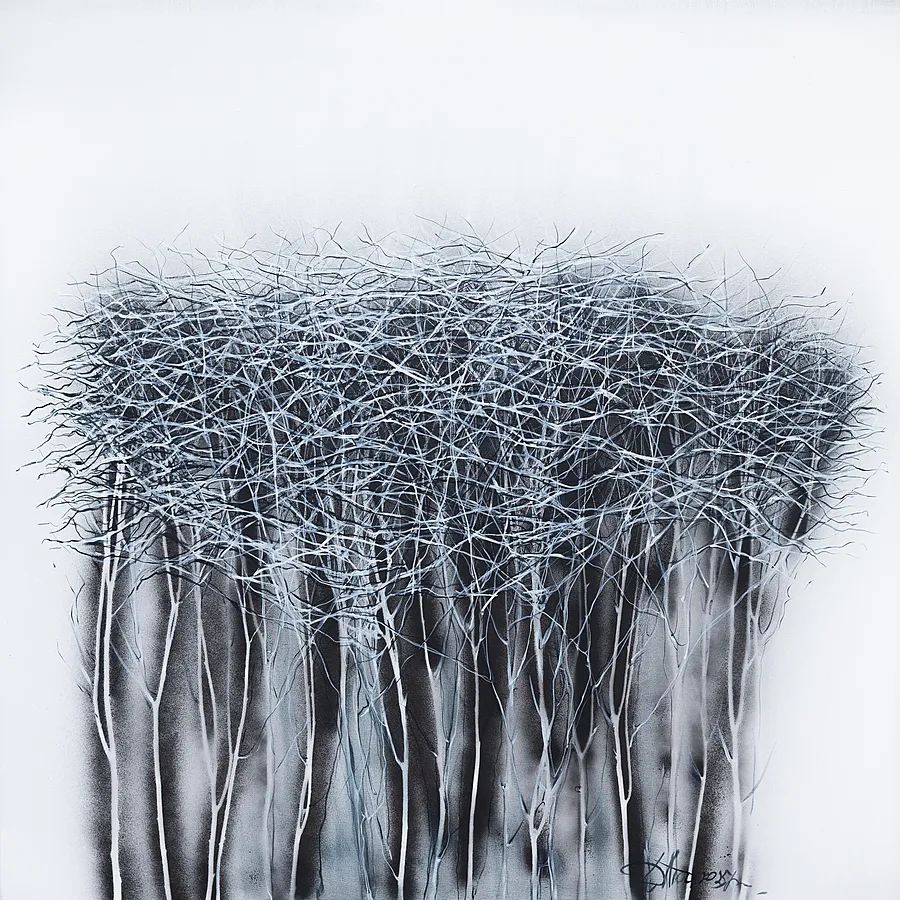 Image of State 1 by Liudmyla Davydenko, size: 100x100, made of oil/canvas, Painting medium, part of the Isolines series, priced at €1500