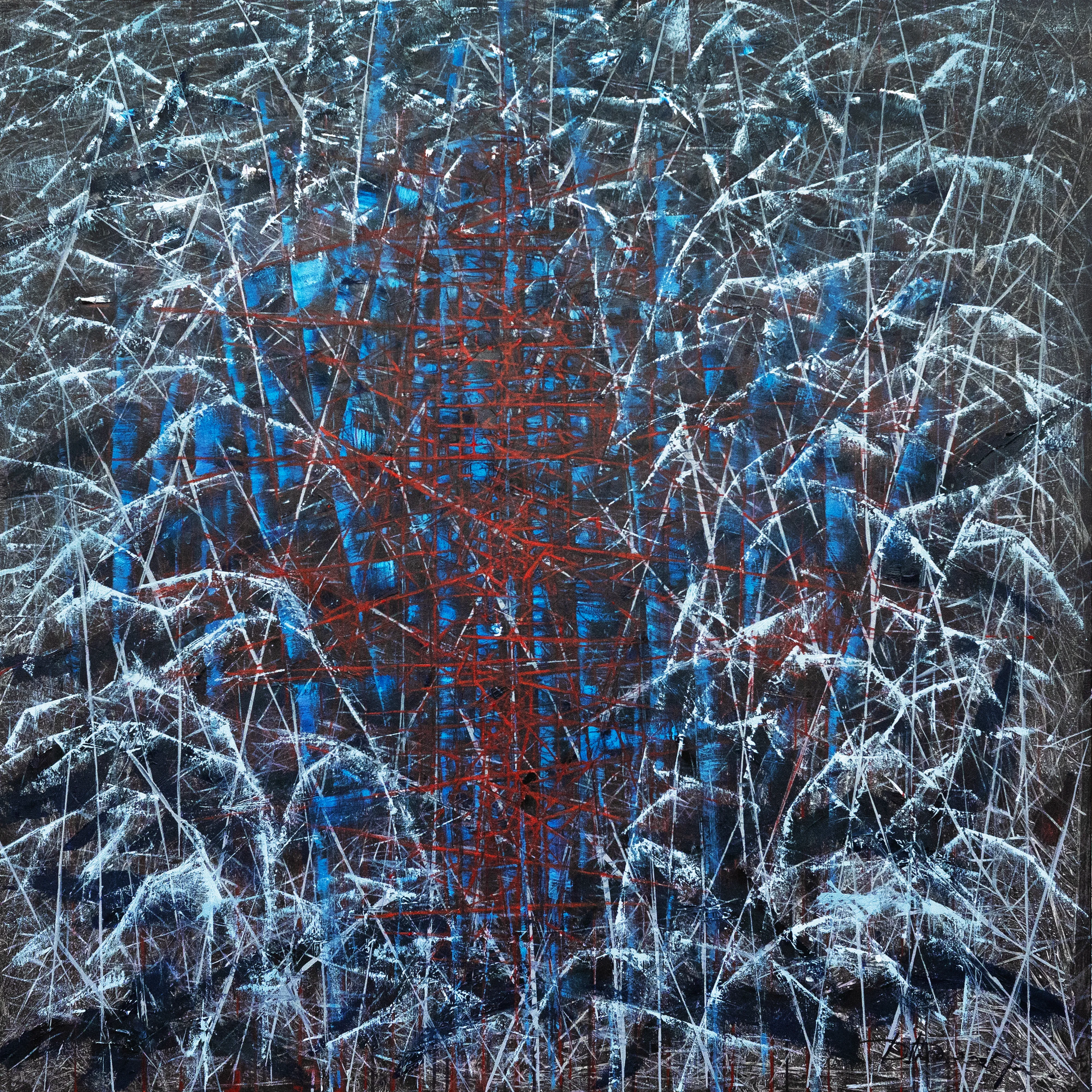 Image of Nest 2 by Liudmyla Davydenko, size: 140x140 см, made of oil / canvas, Painting medium, part of the Isolines series, priced at €3000