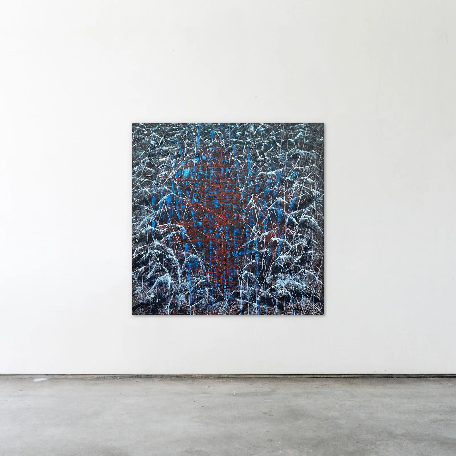 Image of Nest 2 by Liudmyla Davydenko, size: 140x140 см, made of oil / canvas, Painting medium, part of the Isolines series, priced at €3000 Photo 2 of 2.