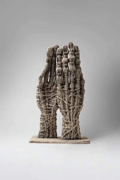 Image of Dance 2 by Liudmyla Davydenko, size: 36х21,5х15, made of chamotte, glaze, Sculpture medium, part of the Holova/Head series, priced at €700 Photo 2 of 3.