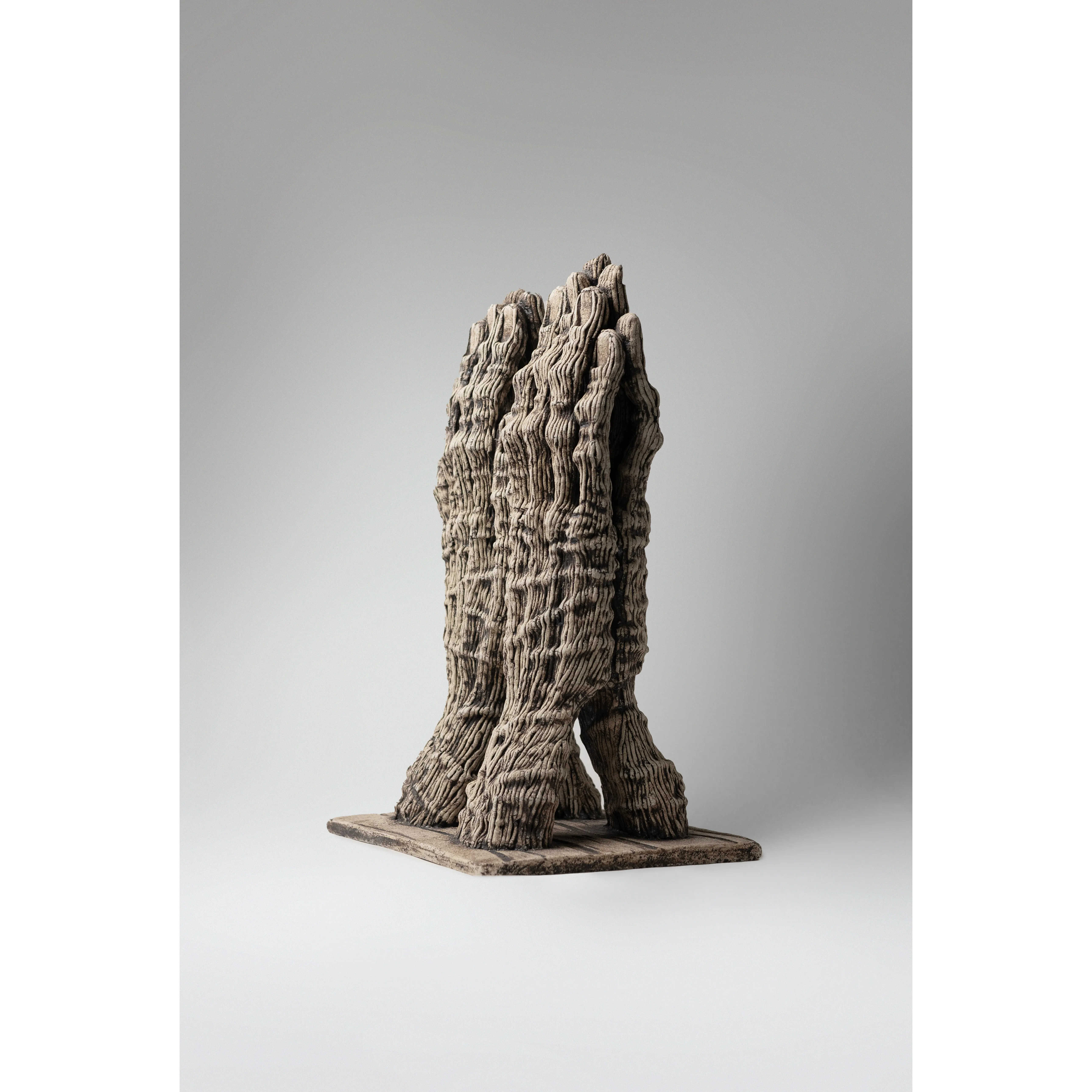 Image of Reunification by Liudmyla Davydenko, size: 37х23,5х18,5, made of chamotte, glaze, Sculpture medium, part of the Holova/Head series, priced at €700