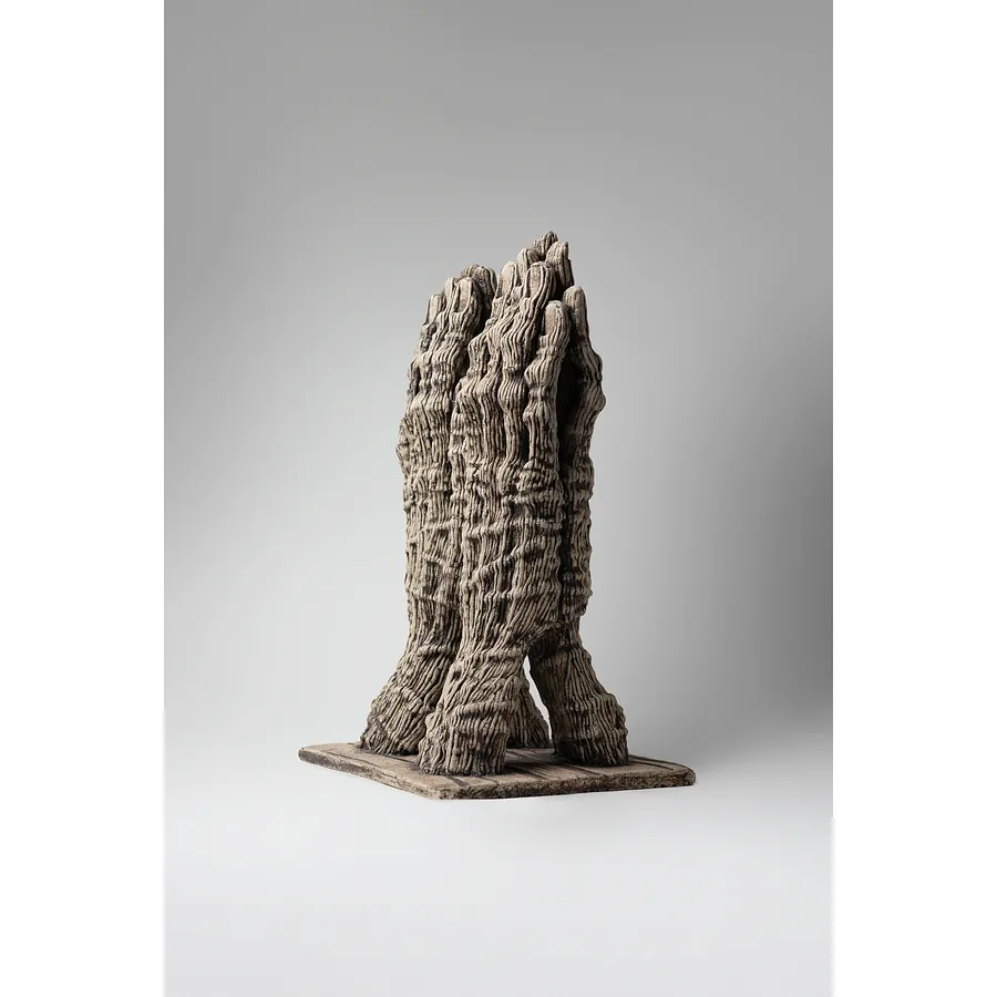 Image of Reunification by Liudmyla Davydenko, size: 37х23,5х18,5, made of chamotte, glaze, Sculpture medium, part of the Holova/Head series, priced at €700