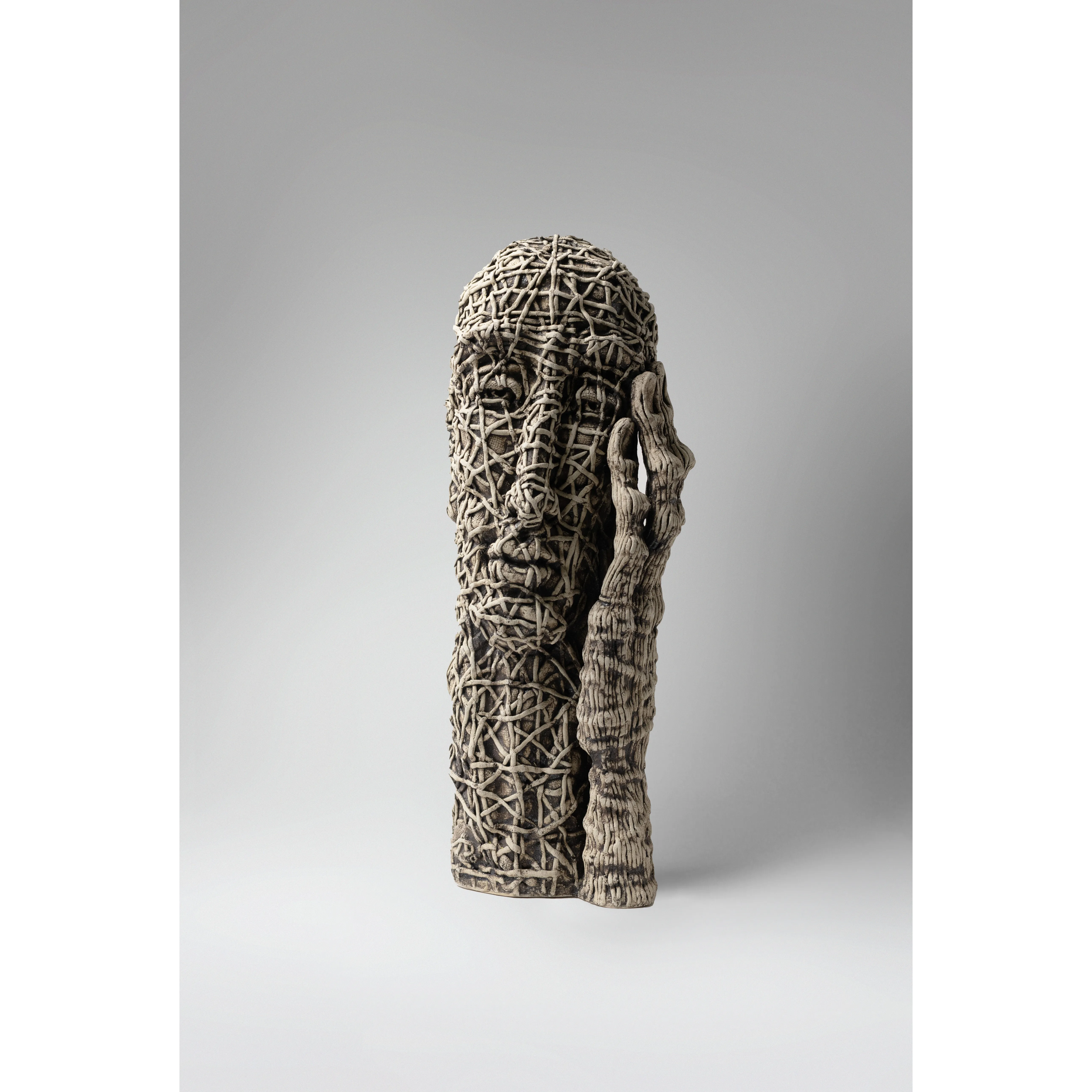 Image of Think by Liudmyla Davydenko, size: 42х16х15, made of chamotte, glaze, Sculpture medium, part of the Holova/Head series, priced at €1200